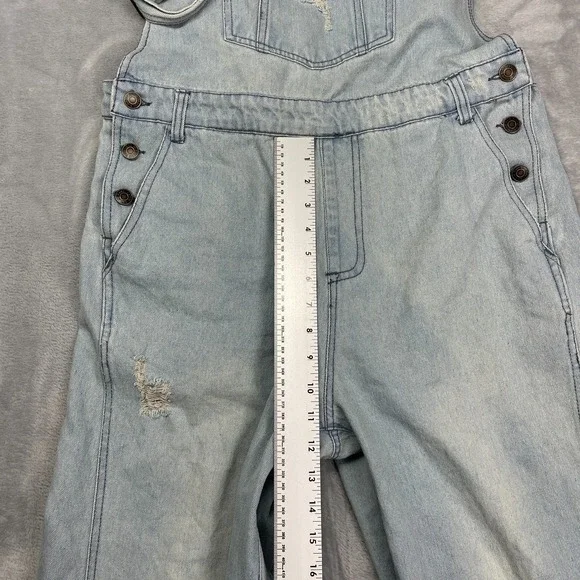 NWT Aaron & Amber Overalls Womens XL Blue Denim Flared Leg Adjustable Straps - Picture 5 of 10